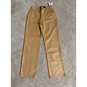 Hollister California High Rise Faux Leather Pants Camel Size 3R New with Tags